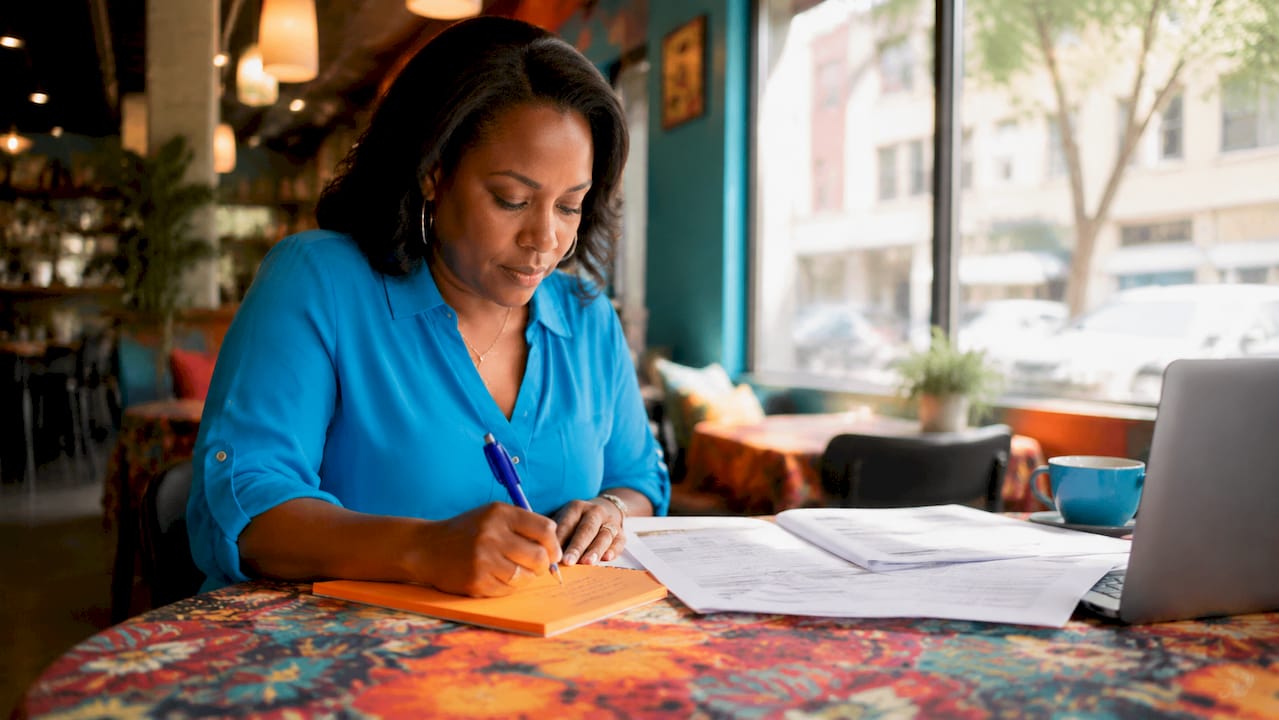 Insurance agent reviewing business income policies